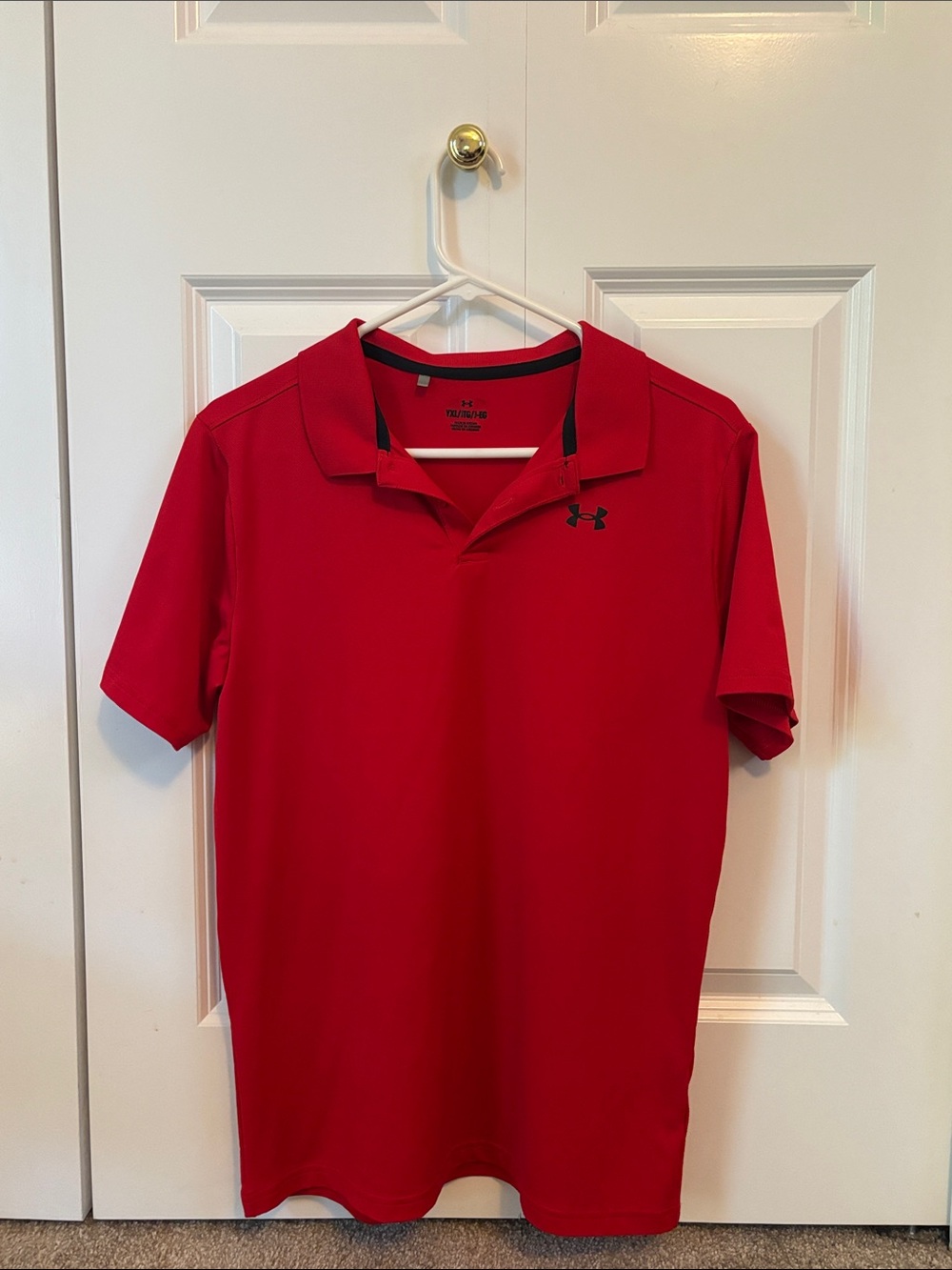 Under Armour Red Boys' Performance Polo with Black Logo